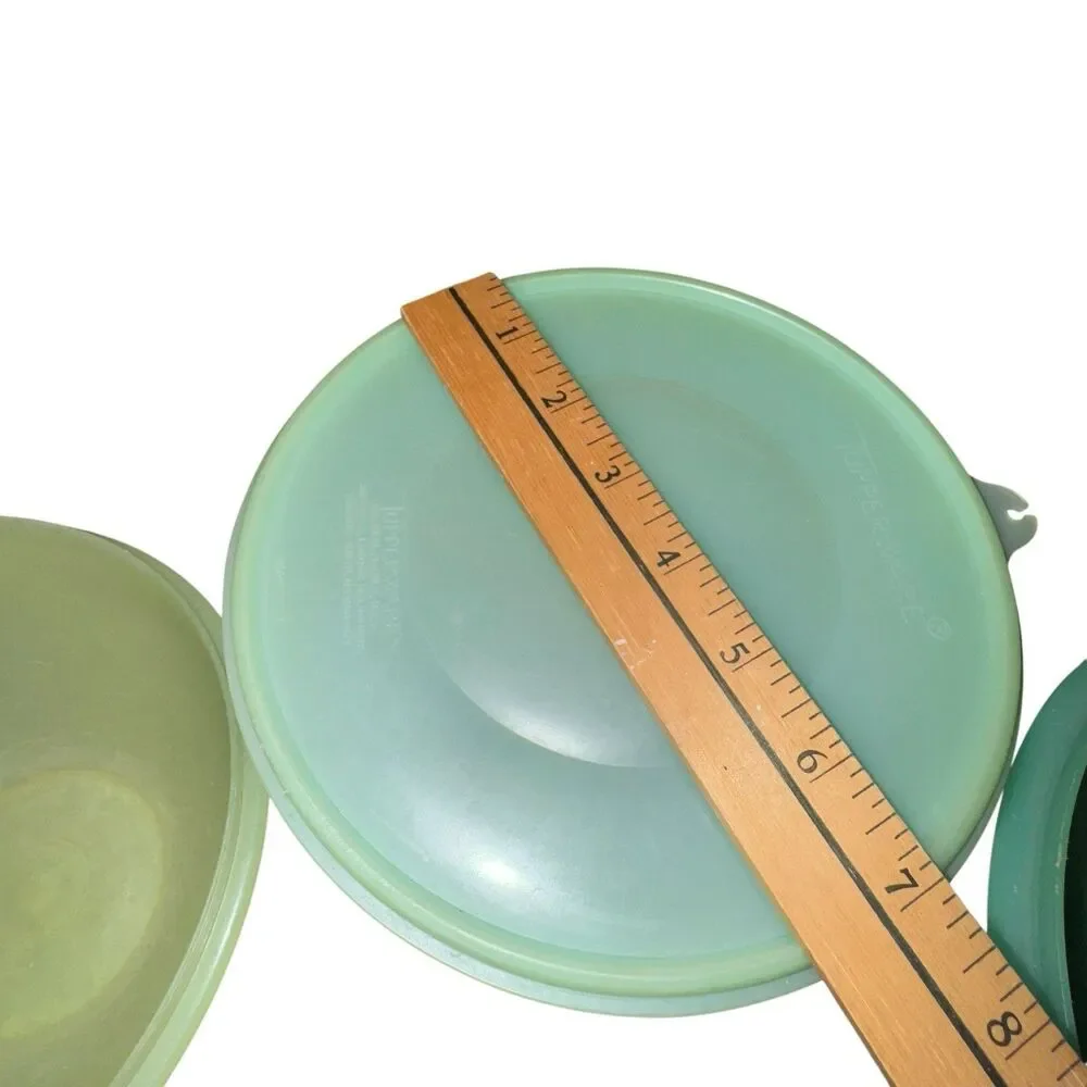 Vintage Tupperware Jadeite Wonderlier‎ (2) & Crisp It Bowl 1 Lid Greens
